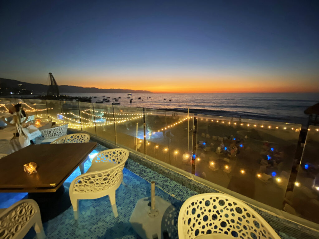 Pacific Ocean view from Mar y Vino restaurant in Puerto Vallarta